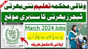 Latest Govt Teachers Jobs in Federal Directorate of Education 2024