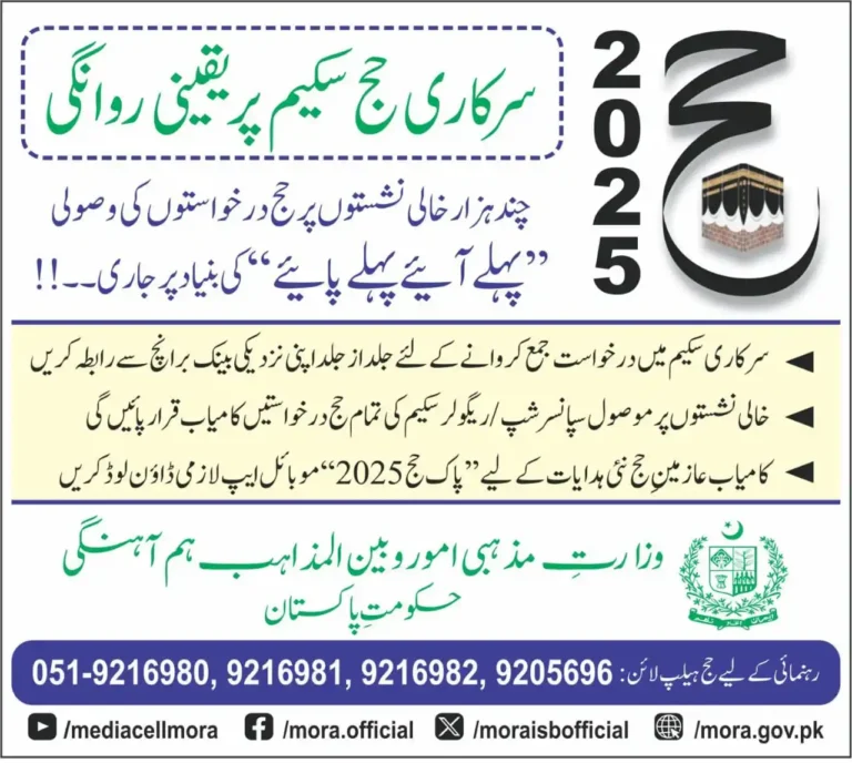 Government Hajj Scheme for Hajj 2025